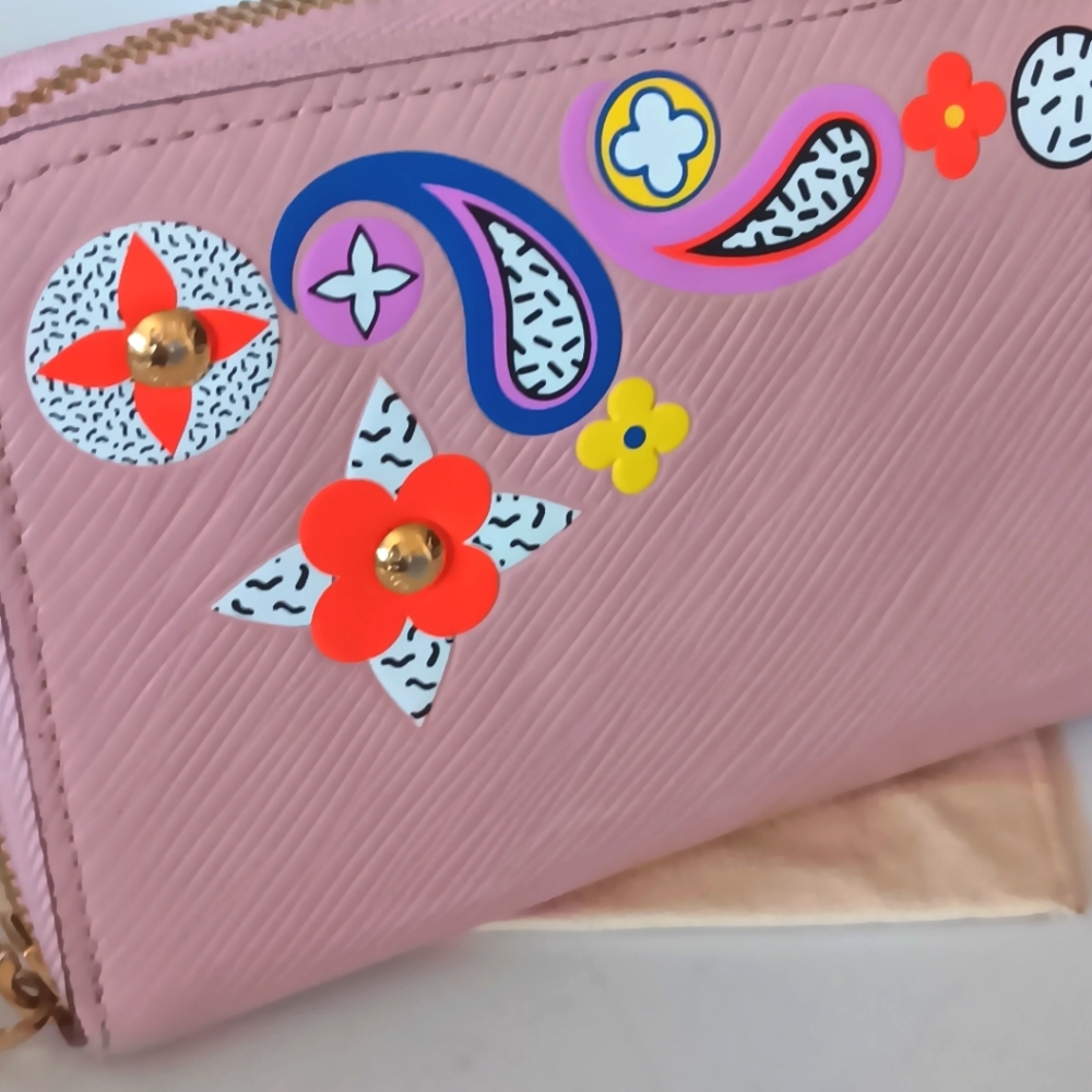 LOUIS VUITTON ✨️ Pink Epi Blooming Flowers Zippy Wallet Rose Ballerine - Picture 7 of 16